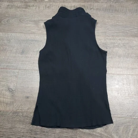 New York&Co Maxi Skirt Black Floral Sleevless Top Crinkle Size S 1990 Vintage - Picture 4 of 16